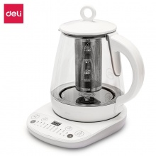 得力（deli）85614 办公家用 304不锈钢养生烧水壶 自动保温养生壶 1.5L 1000W（台）白